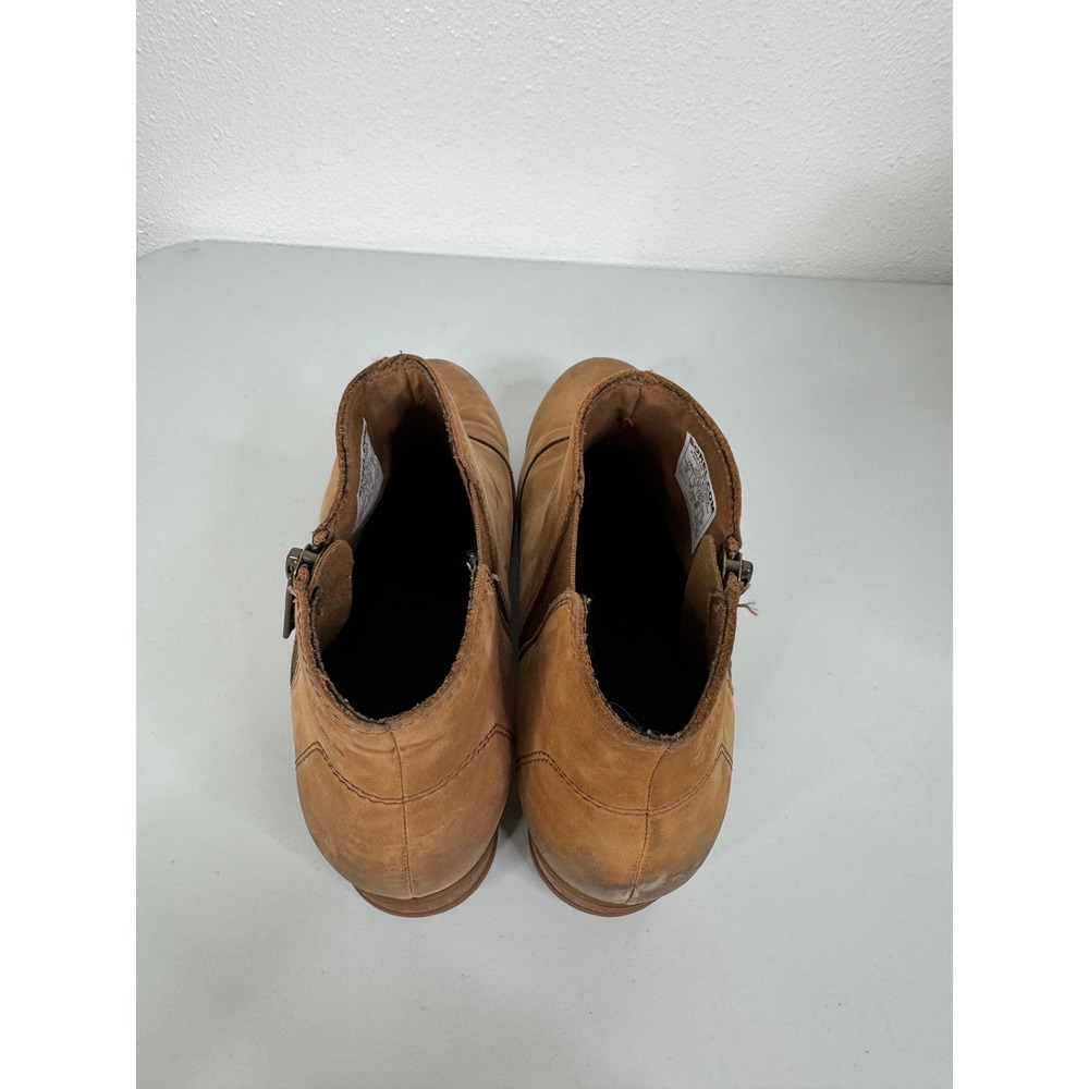 Sorel Brown Leather Wedge Ankle Boots Size 10 - Picture 5 of 8